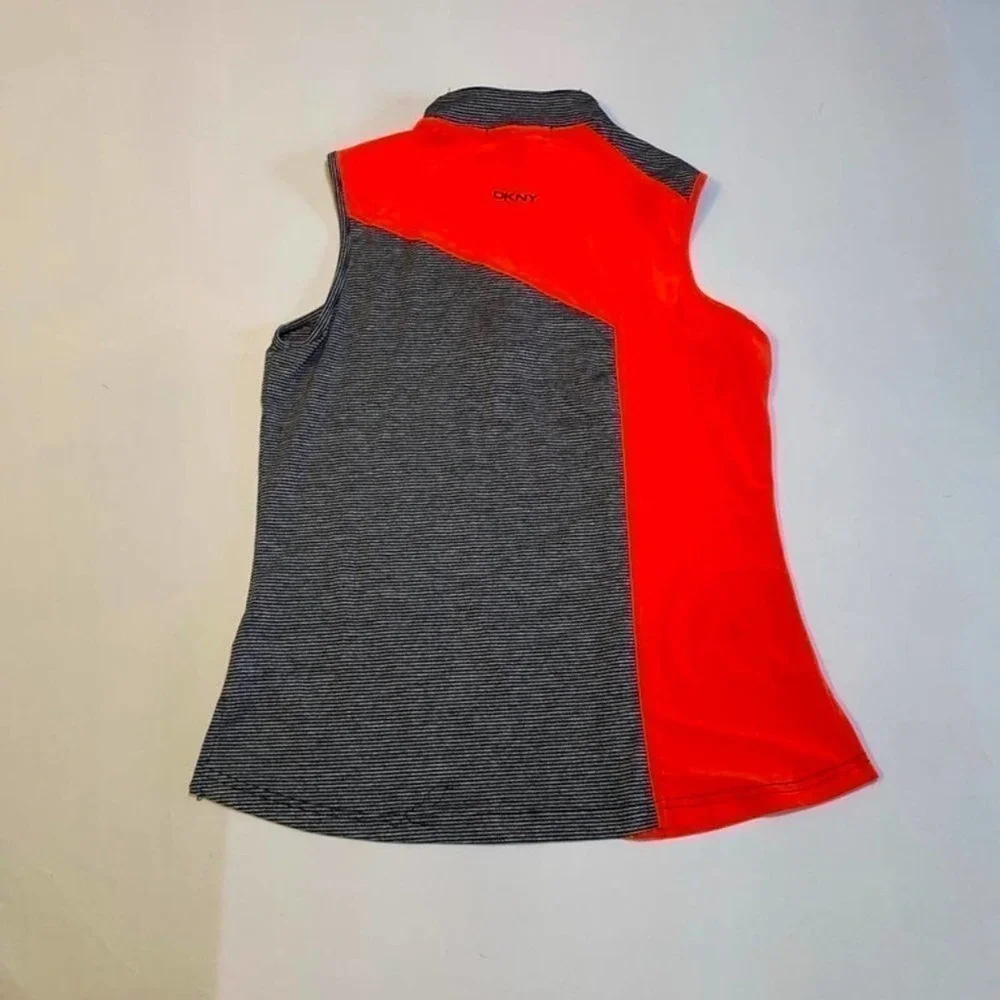 DKNY Golf sleeveless top Orange, Black and White XS